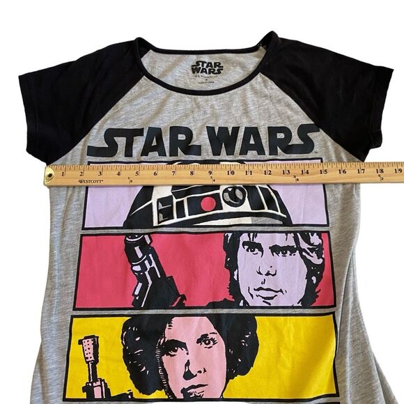 Star Wars Sleep Shirt R2-D2 Han Solo Princess Leia C-3PO Sz M - Picture 3 of 10